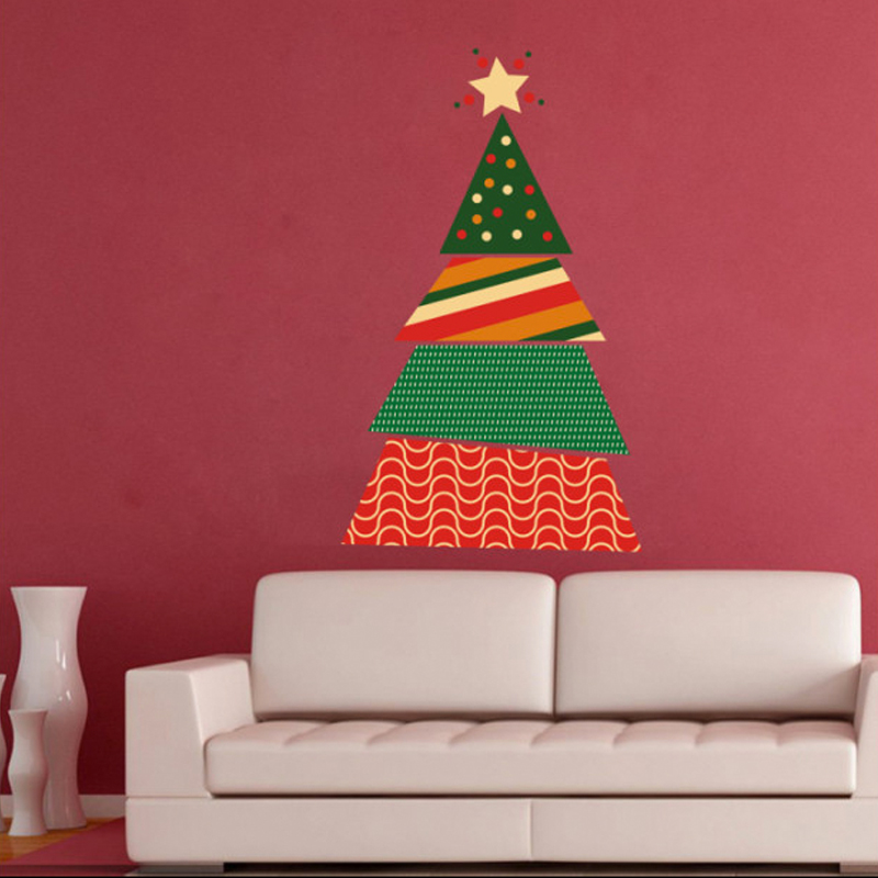 Αυτοκόλλητο τοίχου Χριστουγεννιάτικο δέντρο με μοτίβα